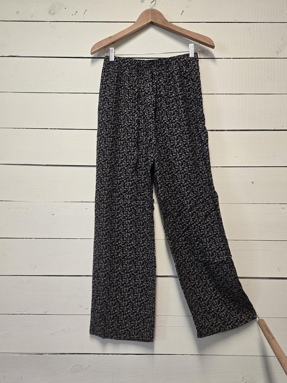 Women's Black Floral Wide-Leg Lounge Pants